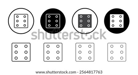 Dice six icon Thin outline art symbol