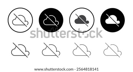 Cloud remove icon Thin outline art symbol