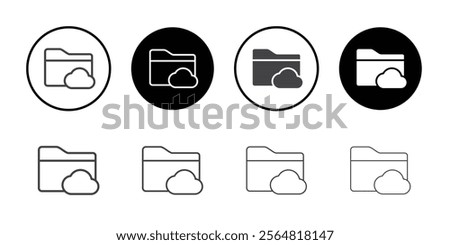 Cloud folder icon Thin outline art symbol