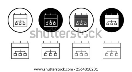 Calendar share icon Thin outline art symbol