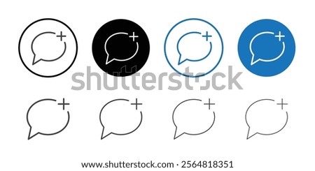 Add chat icon Thin outline art symbol