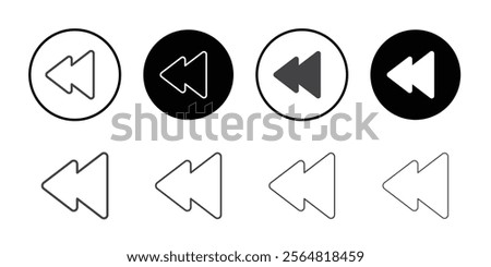 Backward icon Thin outline art symbol