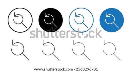 Zoom reset icon Thin outline art symbol