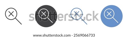 Zoom cancel icon vector symbol outline sign