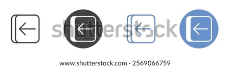 Window collapse left icon vector symbol outline sign