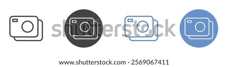 Multiple cameras icon vector symbol outline sign