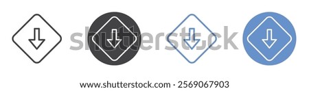 Low priority icon vector symbol outline sign