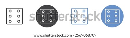 Dice six icon vector symbol outline sign