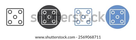 Dice five icon vector symbol outline sign