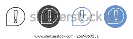 Chat alert icon vector symbol outline sign