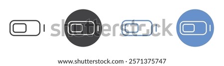 Battery half icon vector symbol outline sign