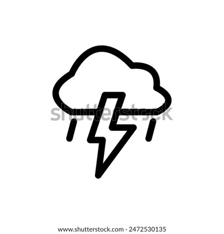 Thunder Lightning Icon for Weather and Storm Alerts