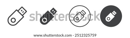 Usb stick icon Vector logo outline