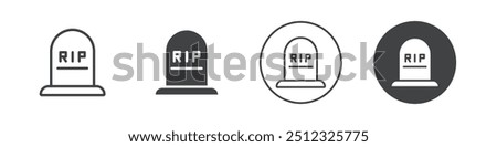 Tombstone icon Vector logo outline