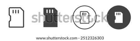 sd card icon Vector logo outline