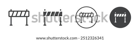 Road barrier icon Vector logo outline