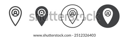 Person location icon Vector logo outline