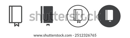 Notebook with bookmark icon Vector logo outline