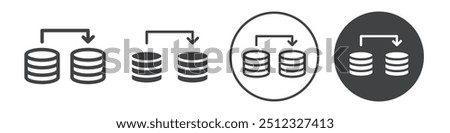 Database transfer files icon Vector logo outline