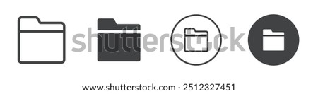 File folder icon Vector logo outline