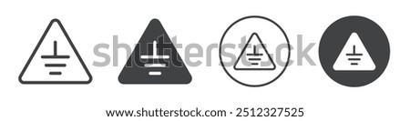 Electric grounding icon Vector logo outline