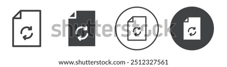 Document file sync icon Vector logo outline