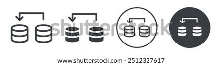 Database transfer files icon Vector logo outline