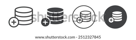 Add database icon Vector logo outline