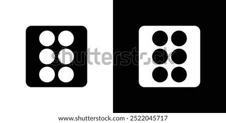 Dice Six icon design simple vector symbol