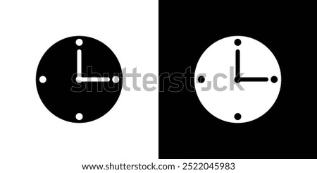 Clock icon design simple flat vector symbol outline collection set logo