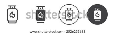 Gas cylinder icon Simple outline vector logo