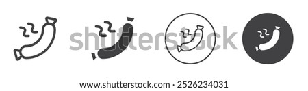 Sausage icon Simple outline vector logo