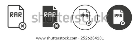 Remove RAR file icon Simple outline vector logo