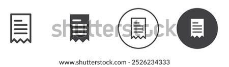 Receipt icon Simple outline vector logo