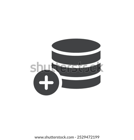 Add database icon simple vector symbol