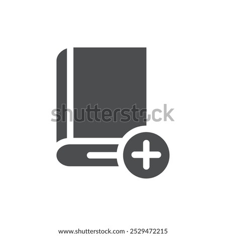 Add book icon simple vector symbol