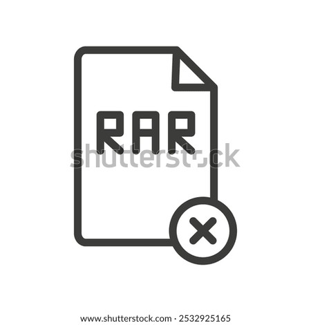 Remove RAR file icon Simple outline vector logo