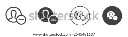 Unfollow icon Simple outline vector logo