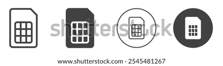 Sim card icon Simple outline vector logo