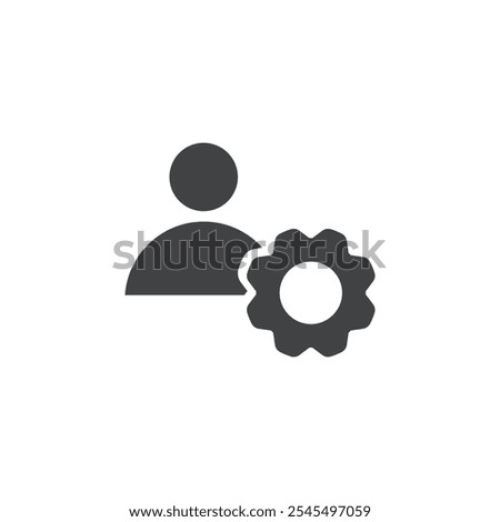 User and gear icon Vector logo outline