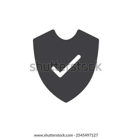 Shield check mark icon Vector logo outline