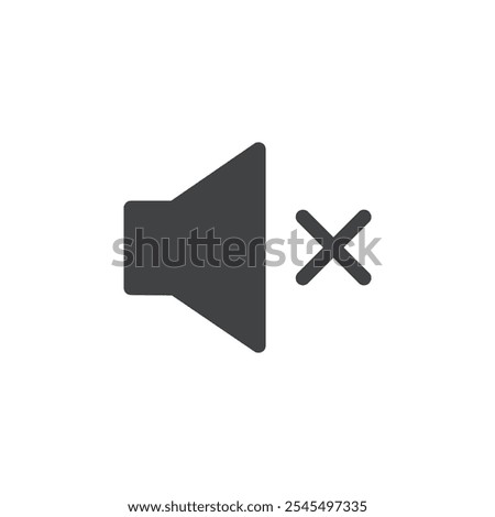 Mute sound icon Vector logo outline