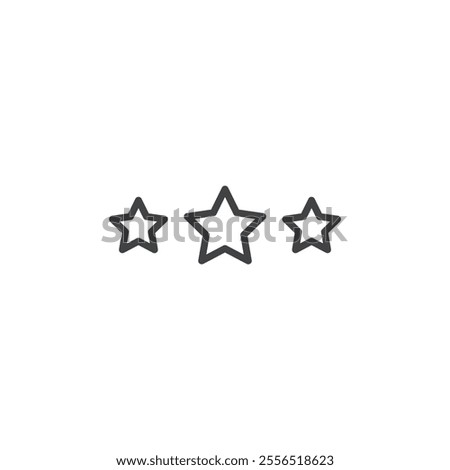 Three stars icon Vector logo outline