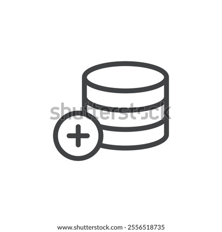 Add database icon Vector logo outline