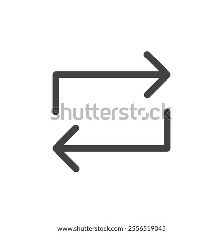 Reverse button icon Vector logo outline