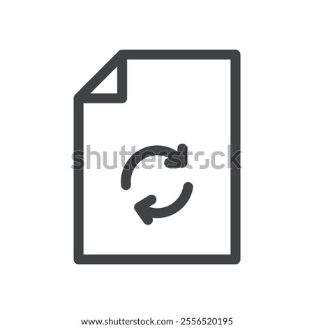 Document file sync icon Vector logo outline