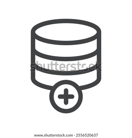 Add database icon Vector logo outline