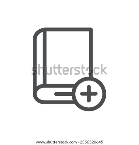 Add book icon Vector logo outline