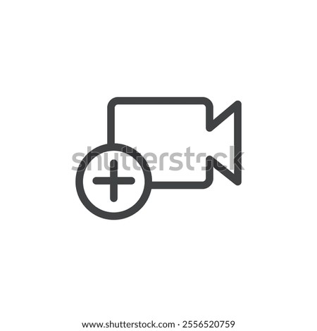 Add video icon Vector logo outline