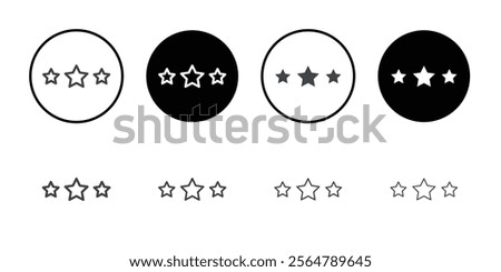 Three stars icon simple vector symbol